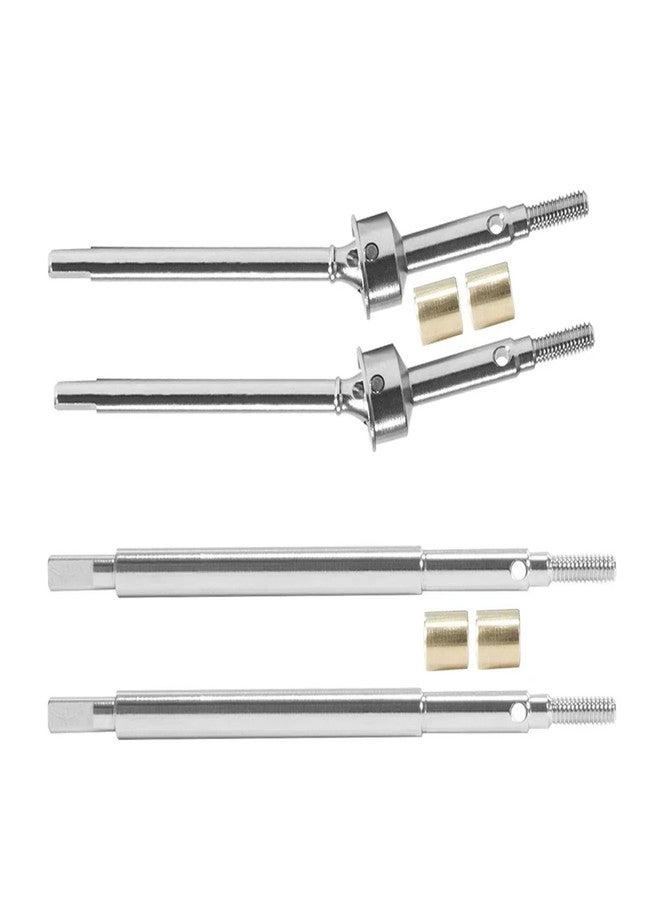 VNUHV Steel Front Rear Axle Shafts 5mm Extended +2mm Thread Longer Driveshaft for 1/18 RC Crawler Car TRX4M Upgrade Parts (Silver) - Image 1